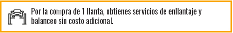 Grátis por la compra de 1 llanta en Erco